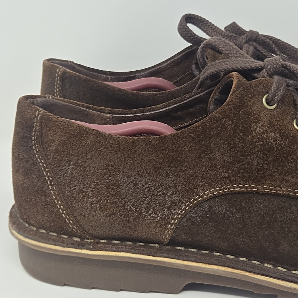 Clarks Men's 13 M Brown Suede Oxford Shoes 82655 Plain Toe Casual Comfort - Picture 4 of 16